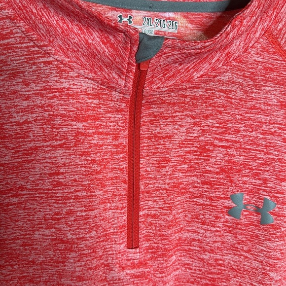 Under Armour Tech 1/4-Zip Shirt - Men's Red Long Sleeve Pullover Size XXL - Picture 4 of 7